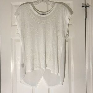 Bar III white sheer back top